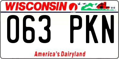 WI license plate 063PKN
