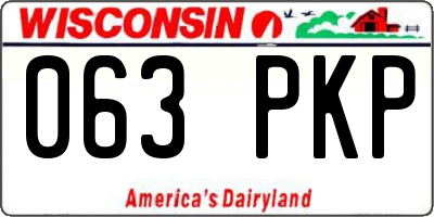 WI license plate 063PKP