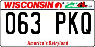 WI license plate 063PKQ