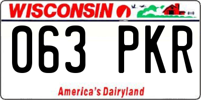 WI license plate 063PKR