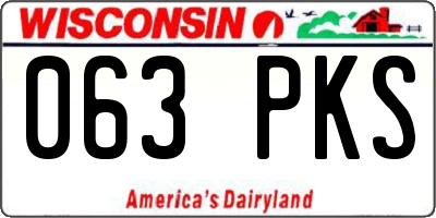WI license plate 063PKS