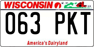 WI license plate 063PKT