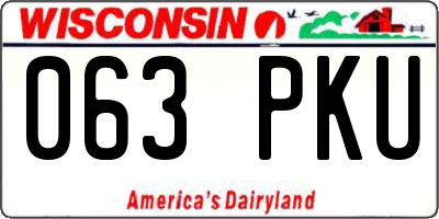 WI license plate 063PKU