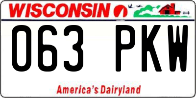 WI license plate 063PKW
