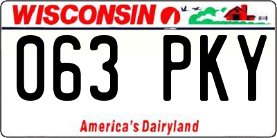 WI license plate 063PKY