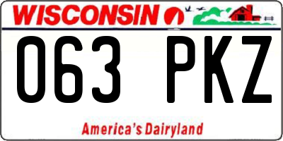 WI license plate 063PKZ