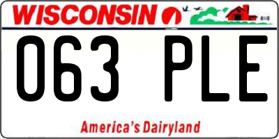 WI license plate 063PLE