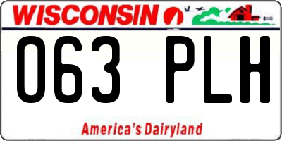 WI license plate 063PLH