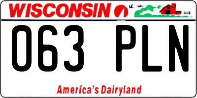 WI license plate 063PLN