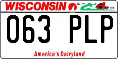 WI license plate 063PLP