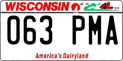 WI license plate 063PMA