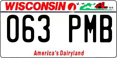WI license plate 063PMB