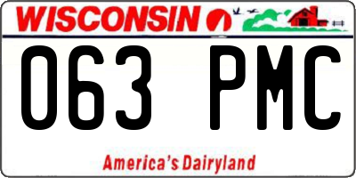 WI license plate 063PMC