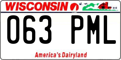 WI license plate 063PML