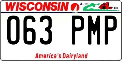 WI license plate 063PMP