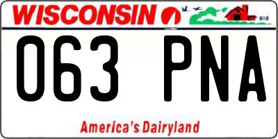 WI license plate 063PNA