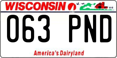 WI license plate 063PND