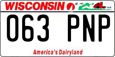WI license plate 063PNP