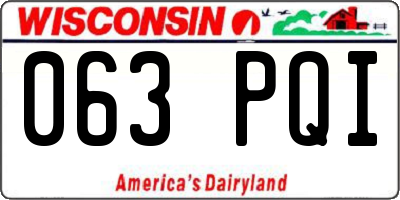 WI license plate 063PQI