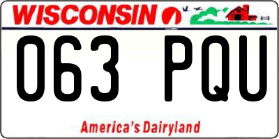 WI license plate 063PQU