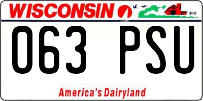 WI license plate 063PSU