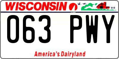 WI license plate 063PWY