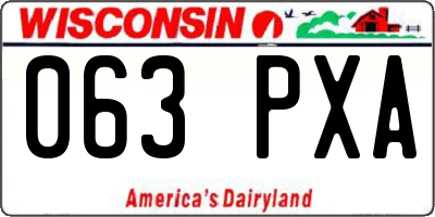 WI license plate 063PXA