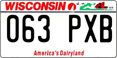 WI license plate 063PXB