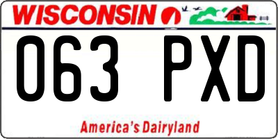 WI license plate 063PXD