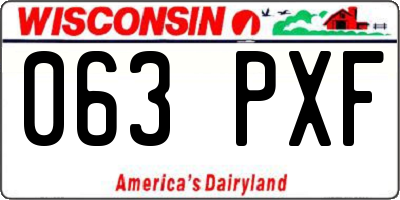 WI license plate 063PXF