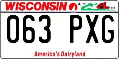 WI license plate 063PXG