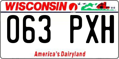 WI license plate 063PXH