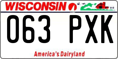 WI license plate 063PXK