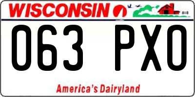 WI license plate 063PXO