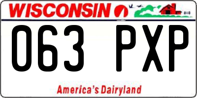 WI license plate 063PXP