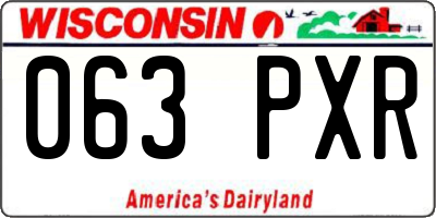 WI license plate 063PXR