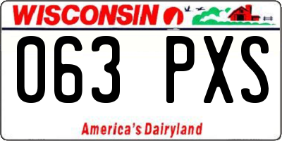 WI license plate 063PXS