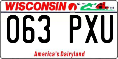 WI license plate 063PXU