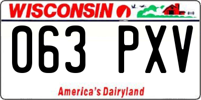 WI license plate 063PXV