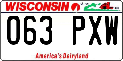 WI license plate 063PXW