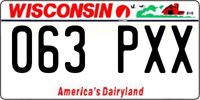 WI license plate 063PXX
