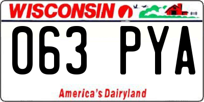 WI license plate 063PYA