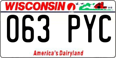WI license plate 063PYC