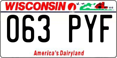 WI license plate 063PYF