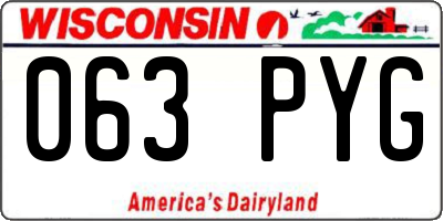 WI license plate 063PYG