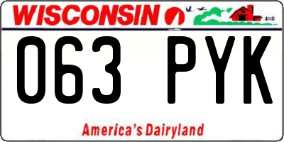 WI license plate 063PYK