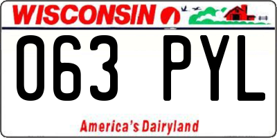 WI license plate 063PYL