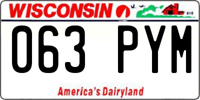 WI license plate 063PYM