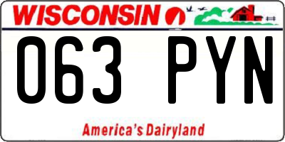 WI license plate 063PYN