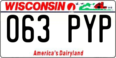 WI license plate 063PYP